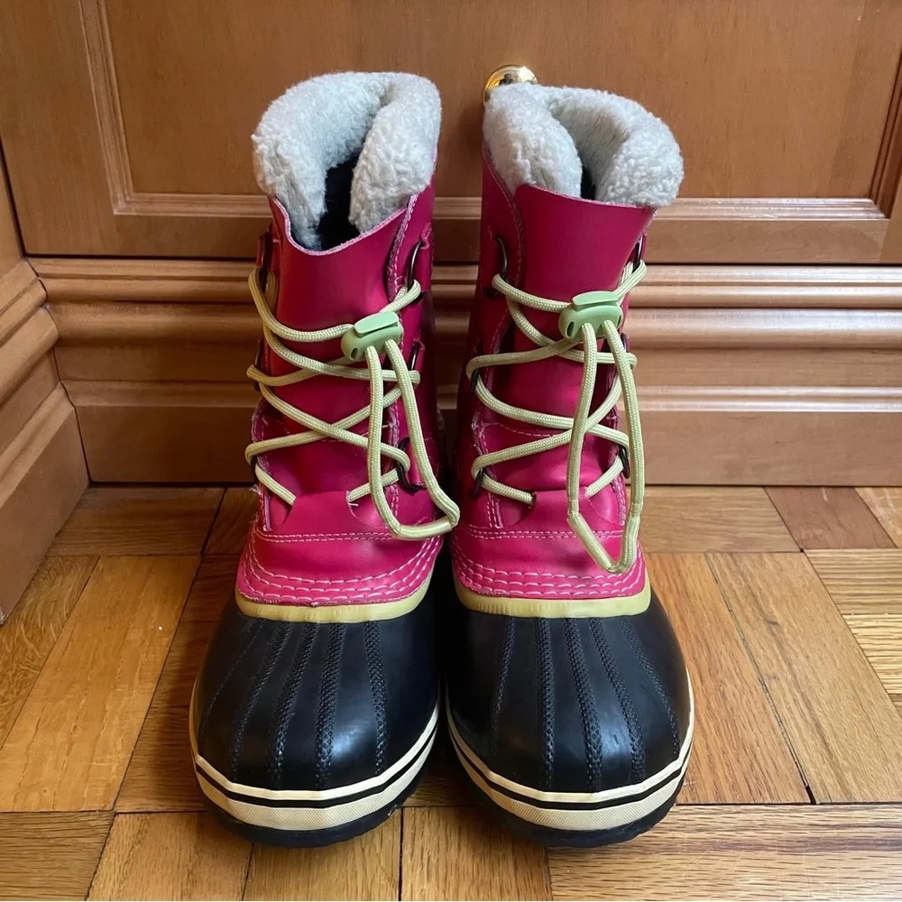 Sorel pink Caribou / Yoot Pack insulated snow boots size 5 NWOT